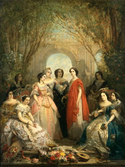 The Women of the Comedie Francaise in their Costumes, 1855 by Faustin Besson